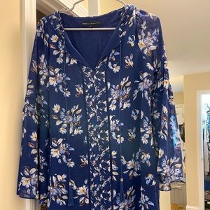 White House black market chiffon and silk dress